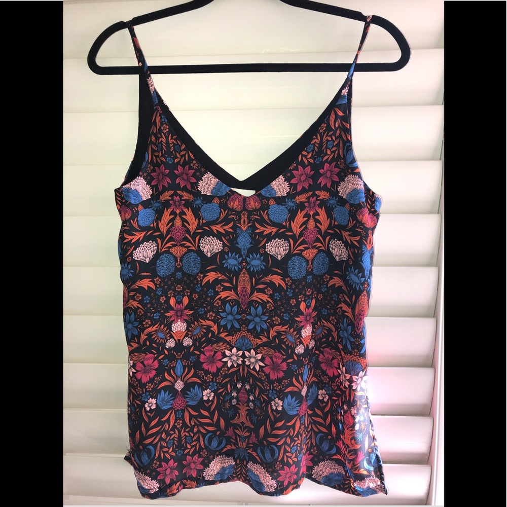 H&M Floral V Neck Spaghetti Strap Top